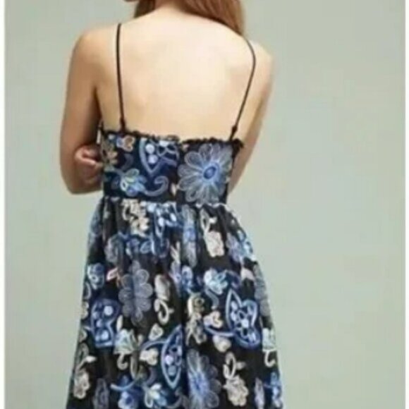 ERI&ALI Anthropologie Marlene Floral Embroidered Lace Midi Dress.  SZ M - Picture 7 of 7